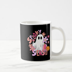 Retro Cute Ghost Spooky Season Funny Halloween Coffee Mug