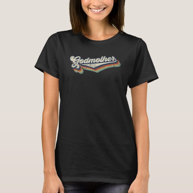 Retro Cute Godmother for Grandma Best Nina Ever Mo T-Shirt (Front)