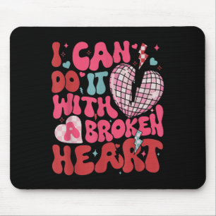 Retro Cute Groovy I Can Do It Quote Disco Heart -  Mouse Mat