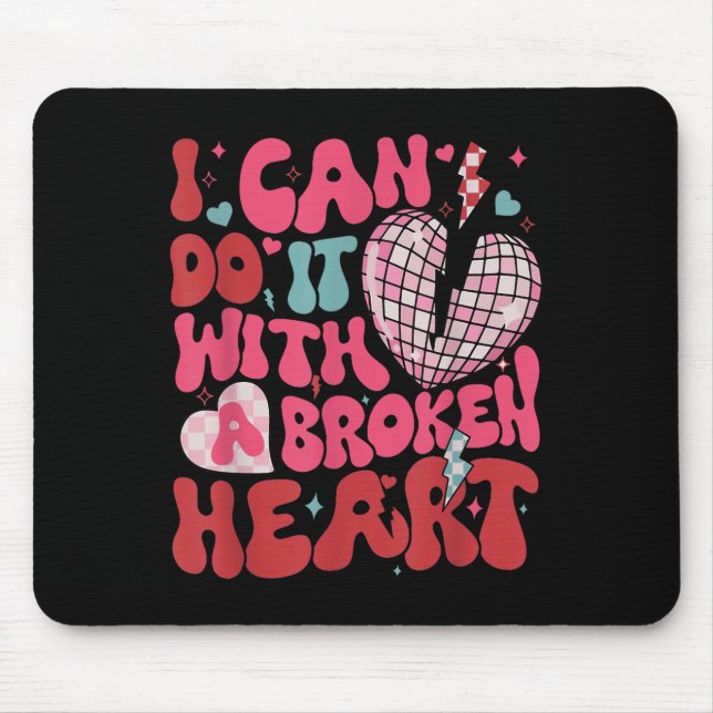 Retro Cute Groovy I Can Do It Quote Disco Heart -  Mouse Mat (Front)