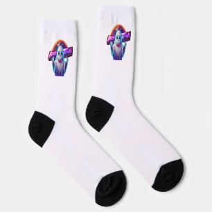 Retro Cute Halloween Ghost Artwork – Neon Socks
