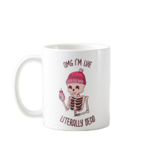 Retro Cute Halloween Skeleton" I'm Dead" Pun Mug