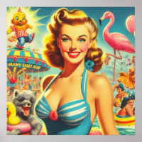 Retro Cute Kitsch Girl