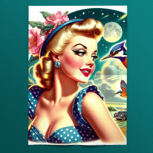 Retro Cute Kitsch Pin-up Tissue Paper