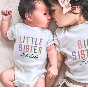 Retro Cute Matching little sis  Baby Bodysuit