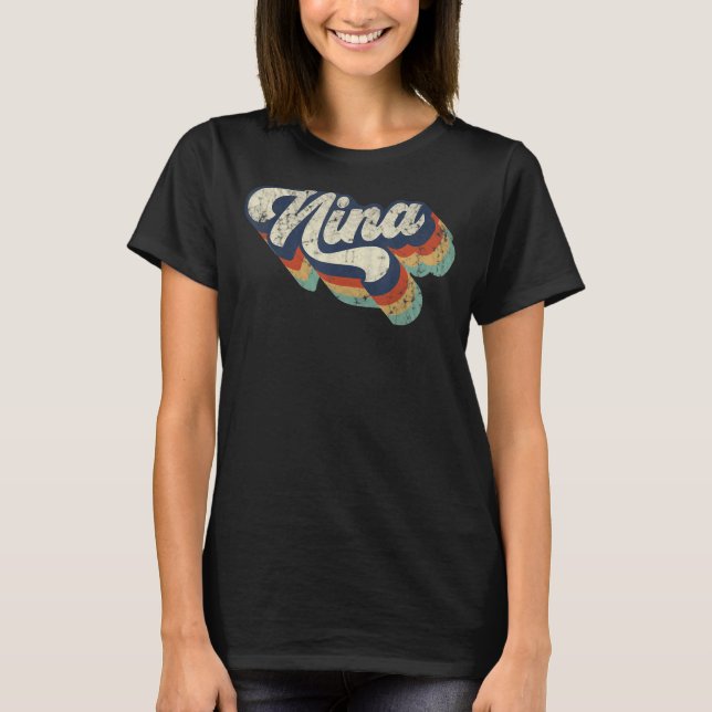 Retro Cute Nina for Grandma Best Nina Ever Mother' T-Shirt (Front)