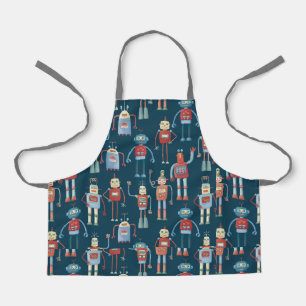 Retro Cute Robots Apron