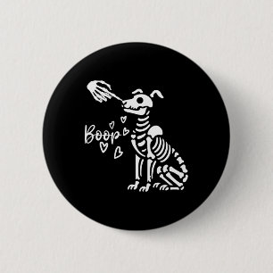 Retro Cute Skeleton Hand Boop Dog Funny Halloween 6 Cm Round Badge