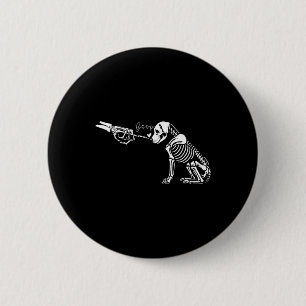 Retro Cute Skeleton Hand Boop Dog Funny Halloween 6 Cm Round Badge