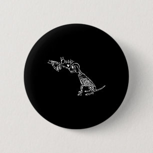 Retro Cute Skeleton Hand Boop Dog Funny Halloween 6 Cm Round Badge