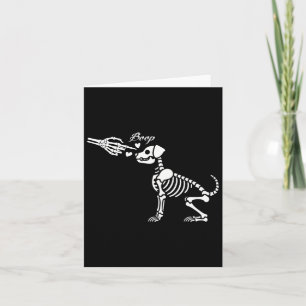 Retro Cute Skeleton Hand Boop Dog Funny Halloween Card