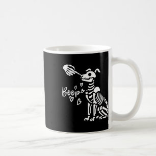 Retro Cute Skeleton Hand Boop Dog Funny Halloween Coffee Mug
