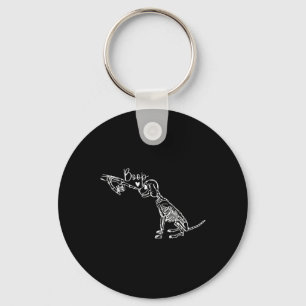 Retro Cute Skeleton Hand Boop Dog Funny Halloween  Key Ring