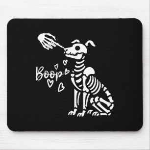 Retro Cute Skeleton Hand Boop Dog Funny Halloween Mouse Mat