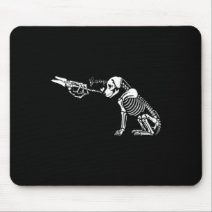 Retro Cute Skeleton Hand Boop Dog Funny Halloween Mouse Mat