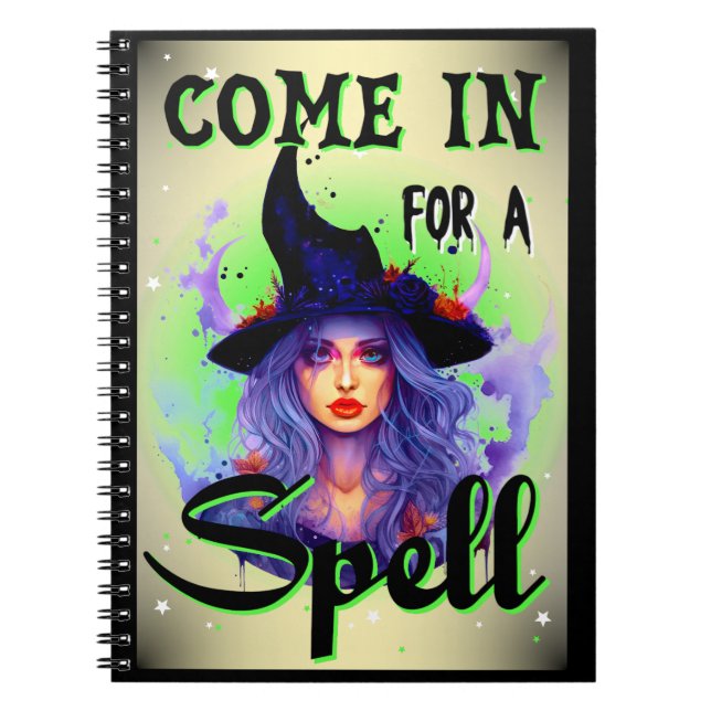 Retro Cute Witchy Halloween  Notebook (Front)