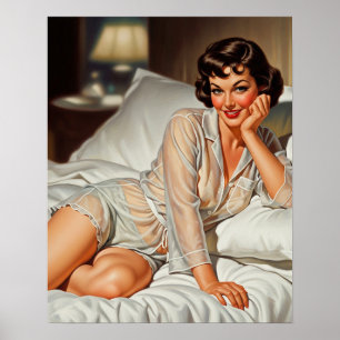 Retro Cute Woman '50 Pin-up Poster