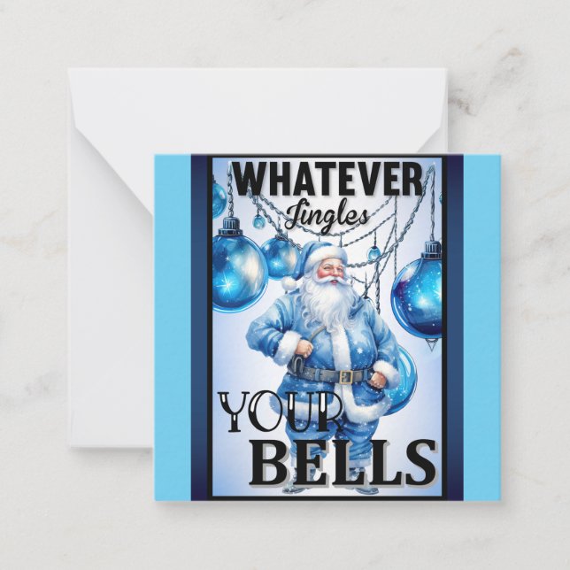 Retro Cutie Blue Christmas Card (Front)