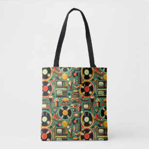 Retro Cuties: Whimsical Pastel Tote Bag