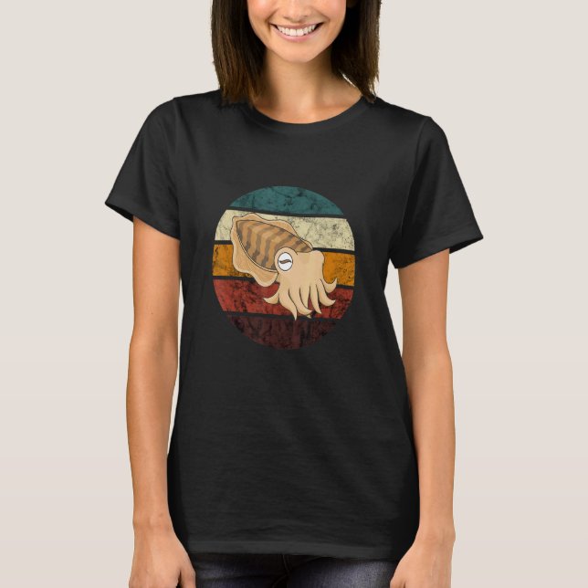 Retro Cuttlefish Marine Cuttlefish Ocean Animals T-Shirt (Front)