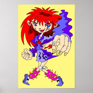 Retro Cyberpunk Girl. Poster