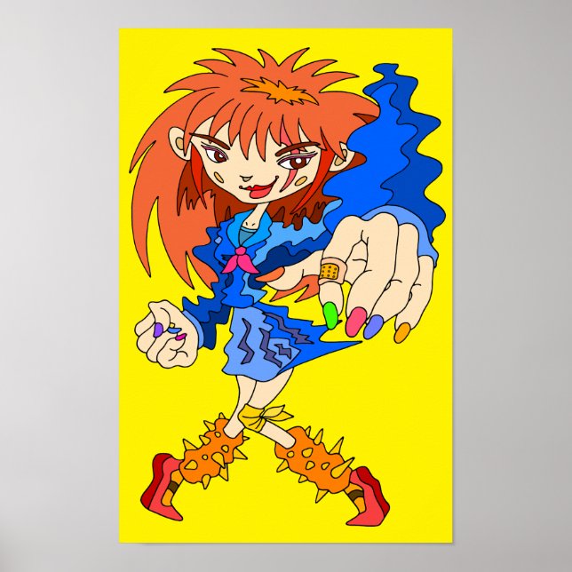 Retro Cyberpunk Girl. Poster (Front)