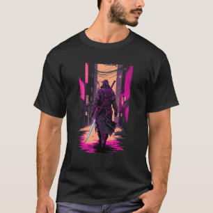 Retro Cyberpunk Samurai Japanese Vaporwave Aesthet T-Shirt