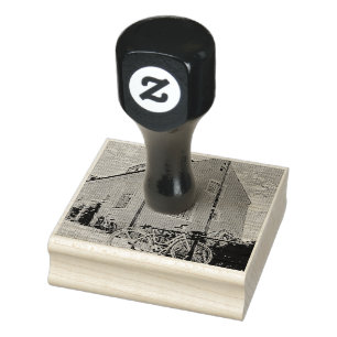 Retro cycling artwork rubber stamp