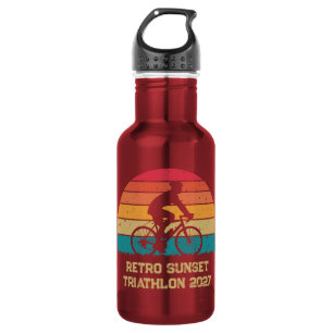 Retro Cycling Sunset Custom Triathlon 532 Ml Water Bottle