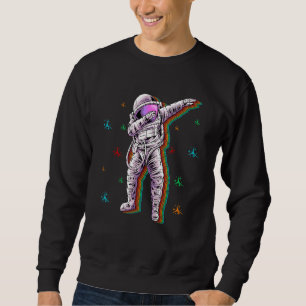 Retro Dabbing Astronaut Spaceman Planet Outer Spac Sweatshirt