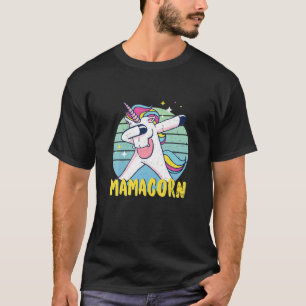 Retro Dabbing Unicorn Mum Rainbow Mamacorn Cool Mo T-Shirt