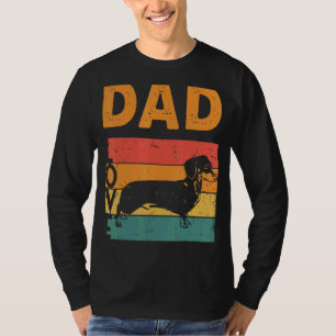 Retro Dachshund Dad Wiener Daddy Doxie Owner Fathe T-Shirt