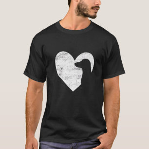 Retro Dachshund Dog Heart Valentine's Day Dog Love T-Shirt