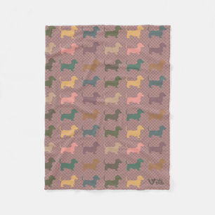 Retro Dachshund Fleece Blanket Unique Gift