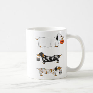 Retro Dachshund Halloween Wiener Dog Pumpkin Weeni Coffee Mug
