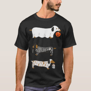 Retro Dachshund Halloween Wiener Dog Pumpkin Weeni T-Shirt