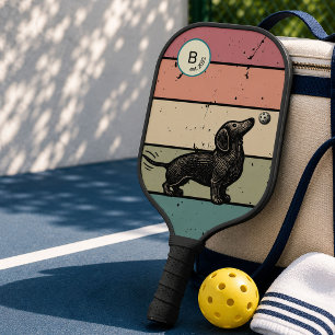 Retro Dachshund Pickleball Dog Lover Paddle