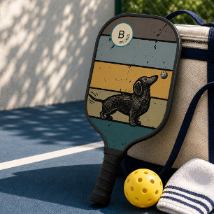 Retro Dachshund Pickleball Dog Lover Paddle
