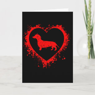 Retro Dachshund Valentines Day Heart Shape My Vale Card