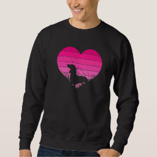Retro Dachshund  Vintage Heart Valentine S Day Sweatshirt