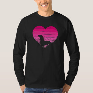 Retro Dachshund Vintage Heart Valentine S Day T-Shirt