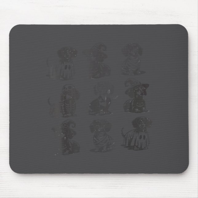 Retro Dachshund Witch Dog Soky Season Halloween Fu Mouse Mat (Front)