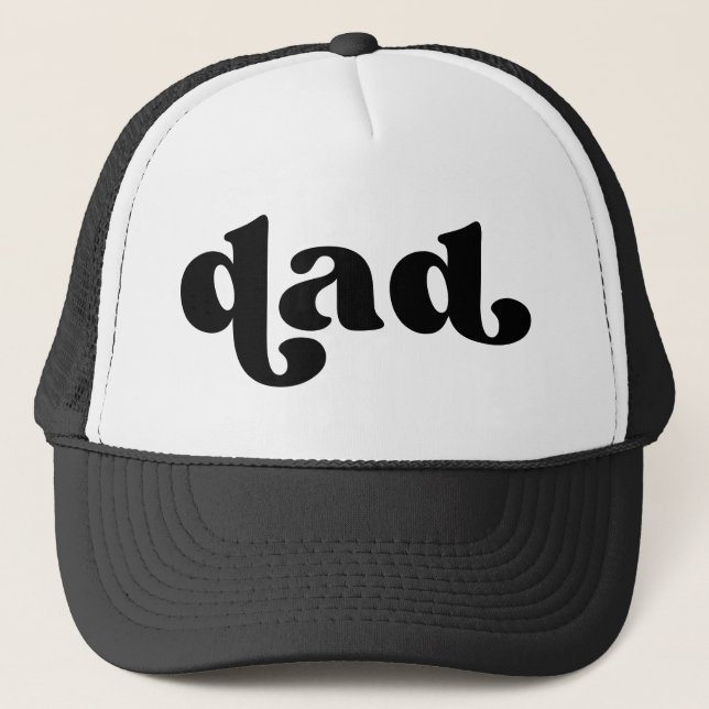 Retro Dad Black and White Trucker Hat (Front)