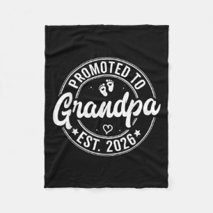 Retro Dad Est. 2026 Promoted To Grandpa Est 2026 N Fleece Blanket