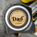 Retro DAD No One Measures Up Personalised Wood 1<br><div class="desc">Introducing a unique and practical gift that is perfect for any handyman, carpenter, or builder dad out there! Our custom tape measure is not your ordinary measuring tool, as it comes with a personalised touch that will surely make any father feel extra special. Crafted with a rustic wood design, this...</div>