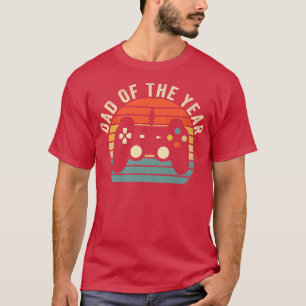 Retro Dad Of The Year Gaming Gamer Dad Funny Dad F T-Shirt