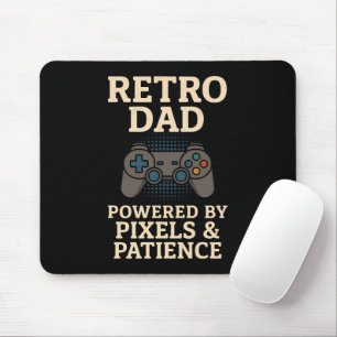 Retro Dad Pixel Gamer Design Mouse Mat