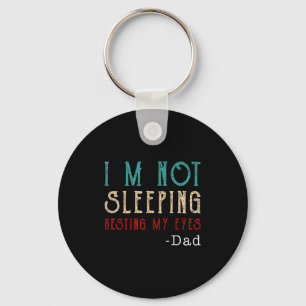 Retro Dad Resting My Eyes Funny Quote Key Ring