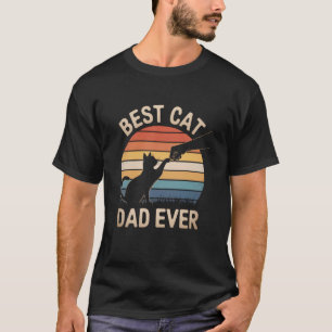 Retro Daddy Vintage Cat Funny Bump Fist Best Cat D T-Shirt