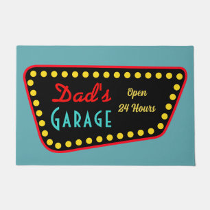 Retro Dad's Garage Sign Doormat 